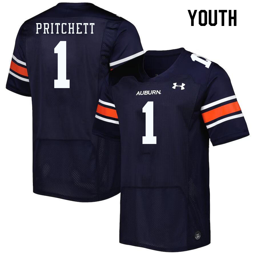 Youth #1 Nehemiah Pritchett Auburn Tigers College Football Jerseys Stitched Sale-Navy - Click Image to Close